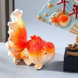 New Chinese Style Fan-Shaped Lucky Fish Decoration Office Home Living Room and Wine Cabinet Decorations Housewarming Gift