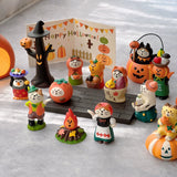 Halloween Cat Resin Decorations Home Decoration Cute Retro Haunted House Pumpkin Ghost Kitten