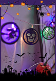 1707BA Halloween Decorations Skull Witch Bat Props Pumpkin Lighting Chain Mall and Shop Scene Arrangement Decoration Luminous