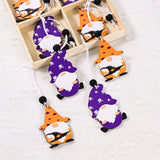 2907BA H 30000 Halloween New Decorations 4 Plaid Halloween Rudolf Wooden Pendant Home Scene Decoration Small Sling