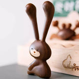 Green Sandalwood Rabbit Decoration Cute Creative Solid Wood Small Animal Home Decorations Nose Massage Equipment Gift