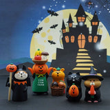 Japanese-Style Zakka Halloween Pumpkin Cat Micro Landscape Props Trendy Creative Decoration Gift Damo Resin Ornaments