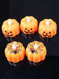 1707BA Creative Halloween Luminous Pumpkin Lamp Props Haunted House Bar KTV Decorations Desktop Small Ornaments LED Candle