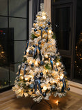 Christmas Tree New Arrival For Home Package Blue Encryption DIY Large White Flocking Tree 1.5 M PE Decorations