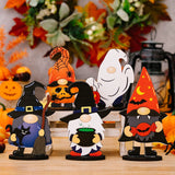 2907BA H3 New Halloween Decorations Ghost Festival Creative Small Ornaments Wooden Dwarf Ghost Atmosphere Ornaments