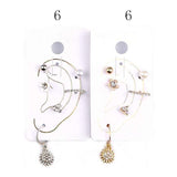 Flower Pearl Stud Huggies Ear Cuff Earrings (1 Dozen=$23.99)