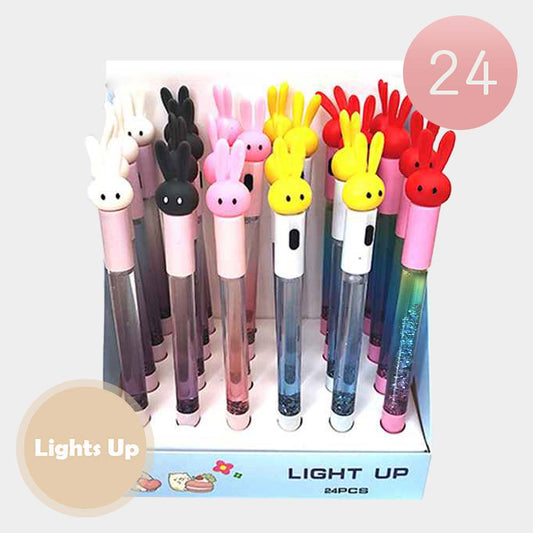 Bunny Lights Up Ball Pens (Sold By 24 Pcs=$29.99)