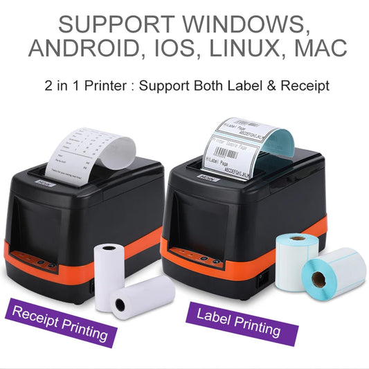 USB High Speed POS Thermal Receipt Printer with Auto Cutter