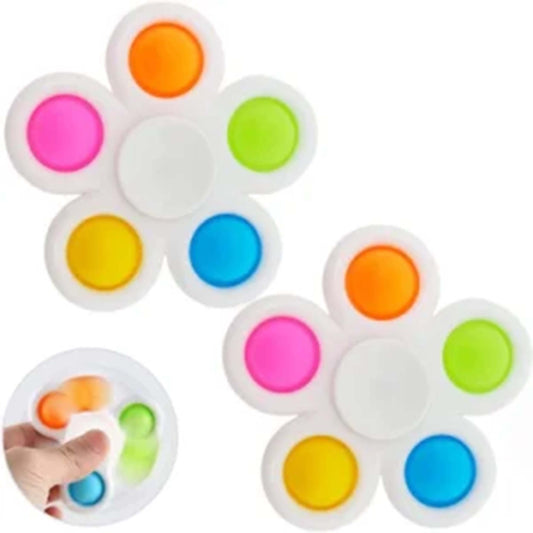 Personalized Pops Popping Toy Flower Fidget Spinners Assorted Colors (MOQ-24)