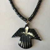 Wholesale New Phoenix Bird Shape Carved Black Hematite Stone with Pendant