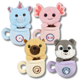 Cute Animal Coffee Cup Soft Plush Kids Toy In Bulk - Assorted