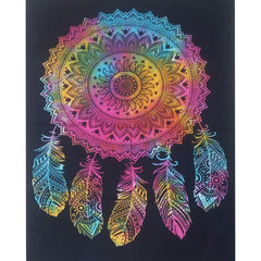 Wholesale Tie Dye Dreamcatcher Multicolor Tapestry 55" x 83" - Bohemian Wall Decor (Sold By Piece)