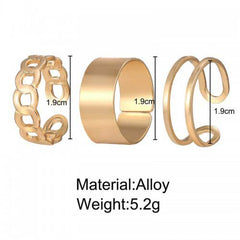 New Attractive Gold Plated Adjustable Ring Set With 3 Pieces Pack For Women's