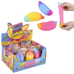 Stretchy Rainbow Banana Kids Toy In Bulk - Assorted