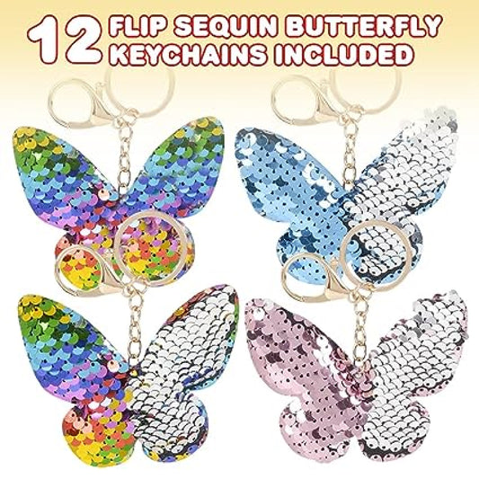 Butterfly  Flip Sequin Keychain (Sold by DZ)
