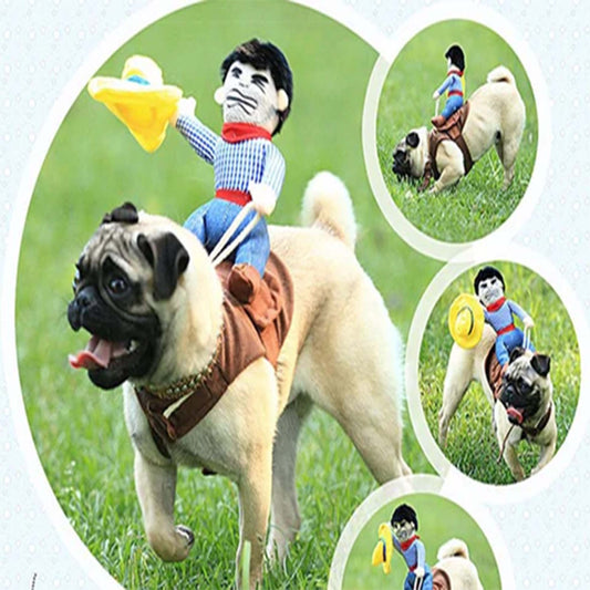 Wholesale Riding Cowboy Funny Halloween Dog Costume for Small Dogs (sold by the piece)