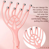Pink Head Massager 5/9 Claws Scalp Massager Manual Steel Ball Massage Portable Head Relax Tool Relaxation Treatment Health Care