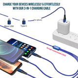 5A Fast Charging 3 in 1 USB Cable