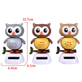 2808TA Cute Desk Figurines Adorable Solar Powered Swinging Toy Owl Style Dancing Ornament Car Office Decor Dancing Animal Birthday Gift