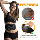 EMS Muscle Stimulator Toner Abdominal Toning Belt Portable Home Fitness Body Slimming Massager For Abdomen Massage USB Recharge