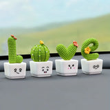 dsr 1 Set Of 4, Resin Succulent Cactus Mini Green Plant Car Office Home Living Room Crafts