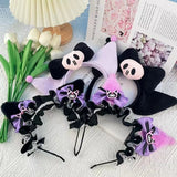 Anime Sanrio Headband Kuromi My Melody Cinnamoroll Cute Lolita Plushie Hair Accessories Halloween Series Kid Toys Doll Girl Gift