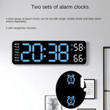 Large Digital Wall Clock Temperature and Humidity Week Display Brightness Adjustable Electronic LED Table Alarm Clock 12/24H