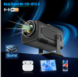Original HY320 Mini Projector 4K Android 11.0 1080P 390ANSI Portable BT5.0 Home Outdoor Cinema Projection Angle Adjustable