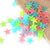 1607BA 100Pcs/Set Stars Luminous Wall Stickers Glow In The Dark For Kids Baby Room Decoration Decals Colorful Star Home DIY Decor Mural