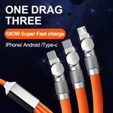 3 In 1 Elbow Fast Charge Cord 120W Micro USB