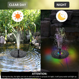 2.5/3.5W LED Solar Fountain Set 1800mAh Floating Solar Powered Fountain Pump for Outdoor Garden Bird Bath Pool DIY Decor