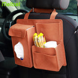 Car Back Seat Storage Bag Hanging Bag for Paper Towel Phone Storage Felt Bag Trash Can Organizer Car Travel Organizer