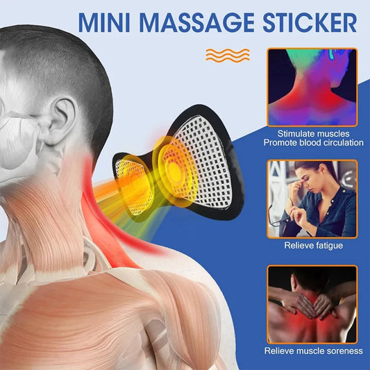 EMS Electric Neck Massager Mini Cervical Back Patch Stimulator Massage Cushion Mat Portable Gel Pad Stickers Slim Rechargeable