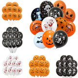 10/30pcs 12inch Scary Halloween Pumpkin Ghost Spider Latex Balloons