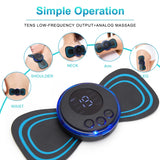 EMS Electric Neck Massager Mini Cervical Back Patch Stimulator Massage Cushion Mat Portable Gel Pad Stickers Slim Rechargeable