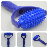 Spiked Massage Ball Roller Stick Yoga (Blue) Home Massager Neck Scroll Wheel Back Pvc Tool for Shoulder