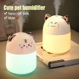250ML Air Humidifier Cute Kawaiil USB Aroma Diffuser With Night Light for Bedroom Home Car Plant Purifier Essential Oil Diffuser