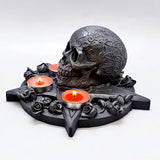 2808BA Large Rose Skull Funeral Candle Holder Mold DIY Cake Handmade Resin Gypsum Silicone Mold Halloween Decorative Accessories