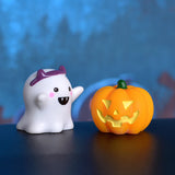 2307BA Figurine Miniature Lovely Cartoon Pumpkin Ghost Micro Landscape Ornaments For Halloween Decorations Home Office Desk Room Decor