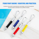 6 In 1 Tool Pens Small Ballpoint Rotating Metal Pens Screwdriver Hexagonal Touch Screen Carabiner Scale Keychain Writing Tools