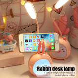 0407BA Cute Cartoon LED Desk Lamp USB Recharge Eye Protective Colorful Night Light For Student Study Reading Book Bedroom Bedside Lamp