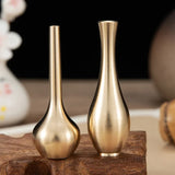 0907BA New Metal Mini Vase Pure Copper Taper Flower Vase for Wedding Table Centerpiece Decorations Nordic Home Decor Housewarming Gift