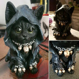 2307BA Gothic Cat Witch Decorated Garden Halloween Figurine  Decoration Accessories Decorations for Home Desk  Decor Modern