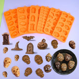 0709BA Halloween Skull Pumpkin Chocolate Candle Silicone Mold Witch Ghost Fondant Mould Decoration Cake Tools