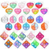 2407TA 10/20pcs Mini Pop Keychain Toddler Sensory Fidget Toys Bulk Classroom Prizes Kids Birthday Party Favors Wedding Gift for Guests