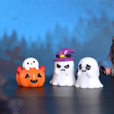 2808BA Figurine Miniature Lovely Cartoon Pumpkin Ghost Micro Landscape Ornaments For Halloween Decorations Home Office Desk Room Decor