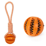 2307GP Pet Treat Balls with Rope Interactive Dog Rubber Leaking Balls Toy for Small Large Dogs Chewing Bite Resistant Toys Pet Supplies