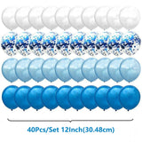 40Pcs/Set 12inch Mix Blue Rose Gold Confetti Latex Balloon For Birthday Baby Shower Wedding Balloons Party Decorations