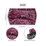 Wide Boho Headbands Elastic Bandana Non Slip Sweat Fashion Large Headwraps Hair Bands Headwear Sports, Running, Yoga