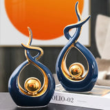 2307BA Modern Luxurious Living Room Home Decoration Accessories Abstract Ceramic Figurines Office Decoration Desk Souvenir Crafts Gift